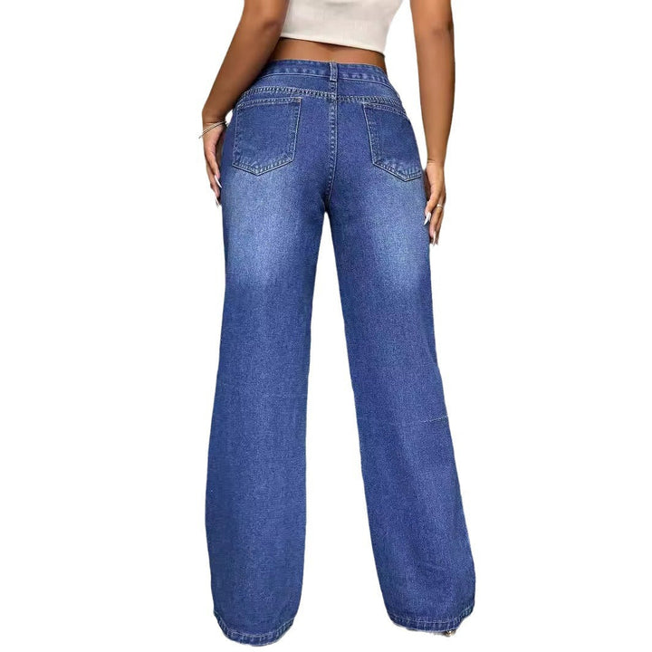 Artisio | Women Classic Wide Leg Denim Jeans
