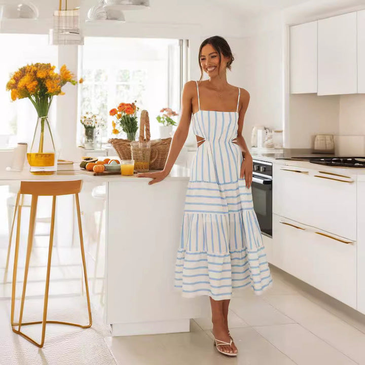 Artisio | Women Clean Striped Maxi Dress