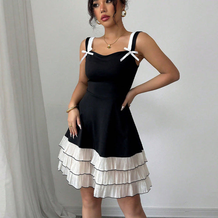 Artisio | Women Contrast Ruffle Mini Dress