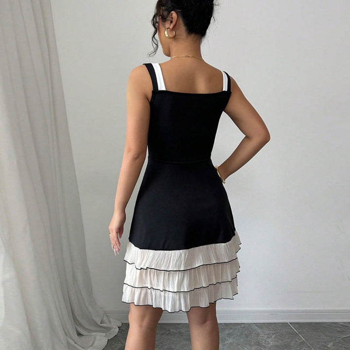 Artisio | Women Contrast Ruffle Mini Dress