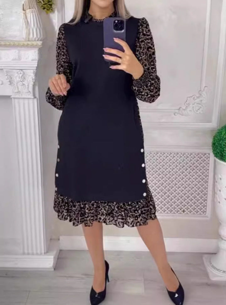 Artisio | Women Contrast Sleeve Midi Dress