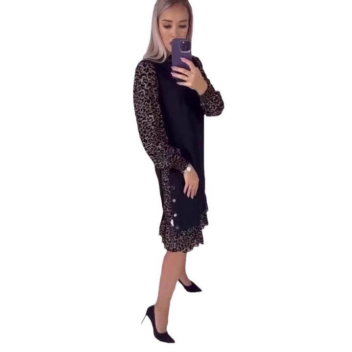 Artisio | Women Contrast Sleeve Midi Dress