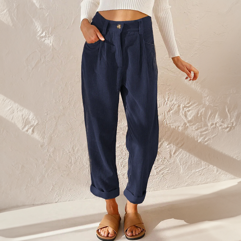 Artisio | Women Corduroy High Waist Pants