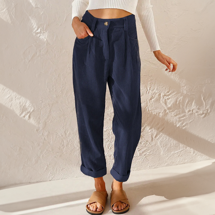 Artisio | Women Corduroy High Waist Pants