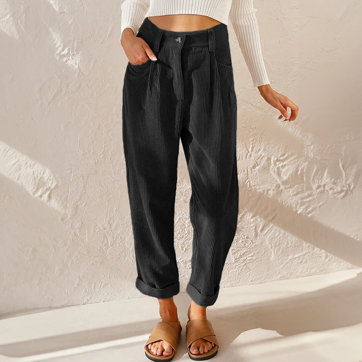 Artisio | Women Corduroy High Waist Pants
