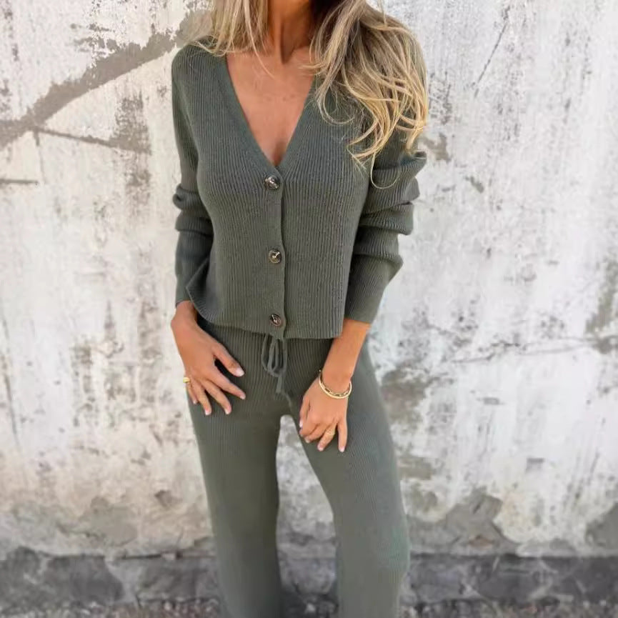 Artisio | Women Cozy Ribbed Two Piece