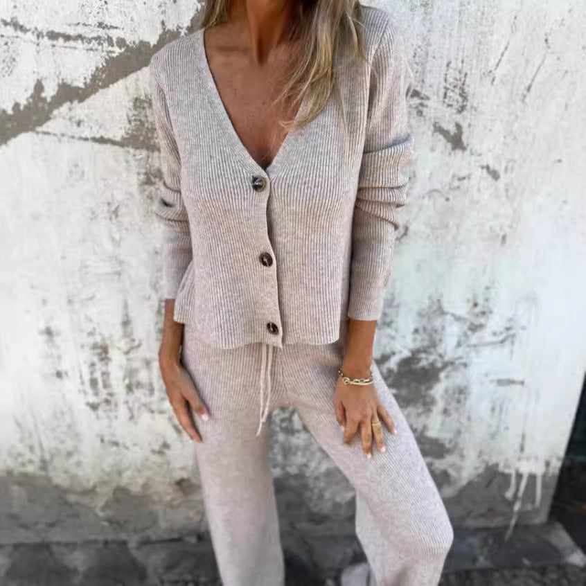 Artisio | Women Cozy Ribbed Two Piece
