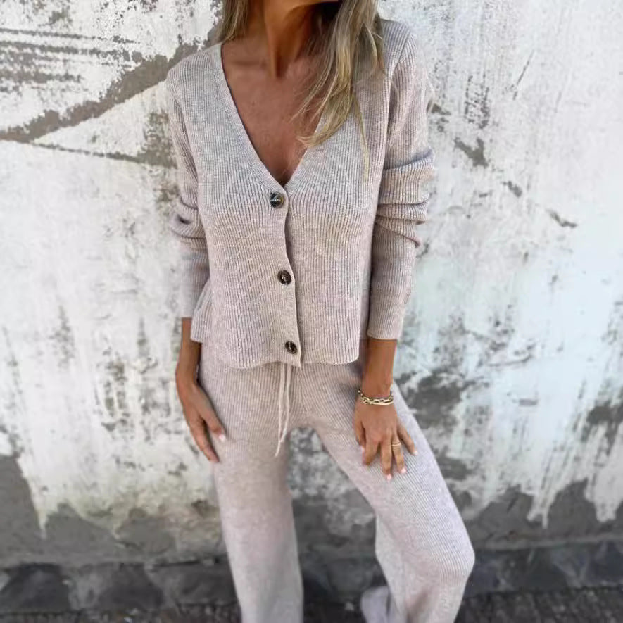 Artisio | Women Cozy Ribbed Two Piece