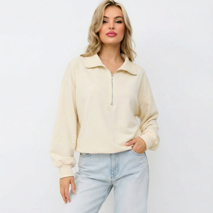 Artisio | Women Crop Zip Sweatshirt