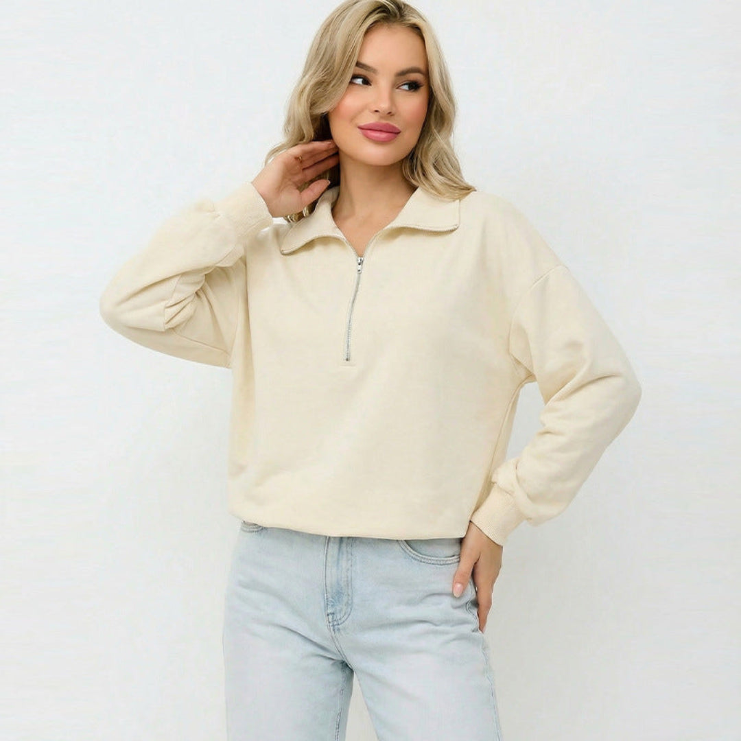 Artisio | Women Crop Zip Sweatshirt