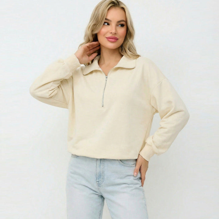 Artisio | Women Crop Zip Sweatshirt