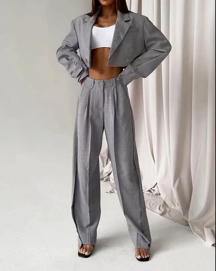 Artisio | Women Cropped Blazer Pants Set