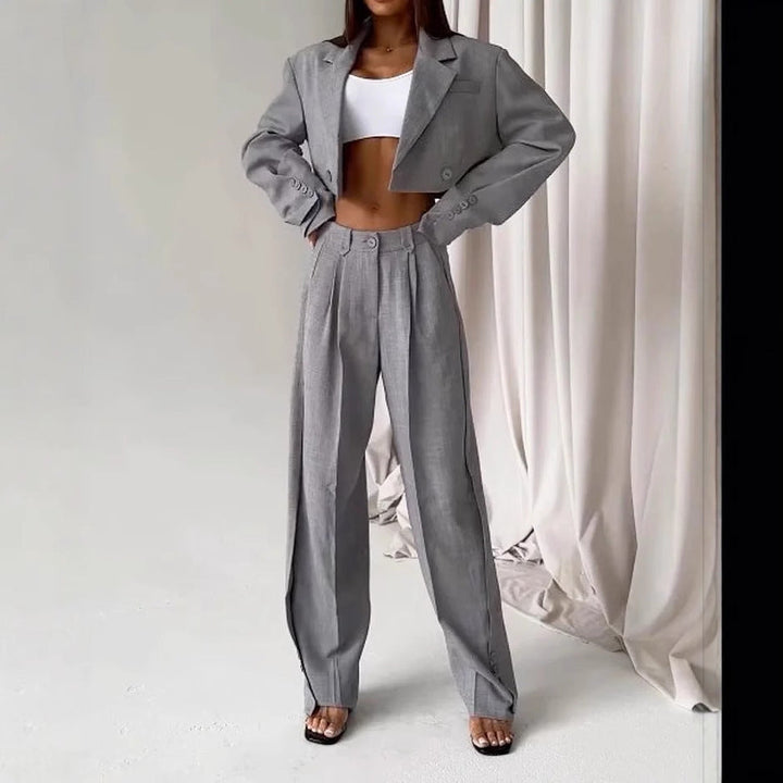 Artisio | Women Cropped Blazer Pants Set