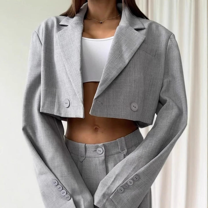 Artisio | Women Cropped Blazer Pants Set