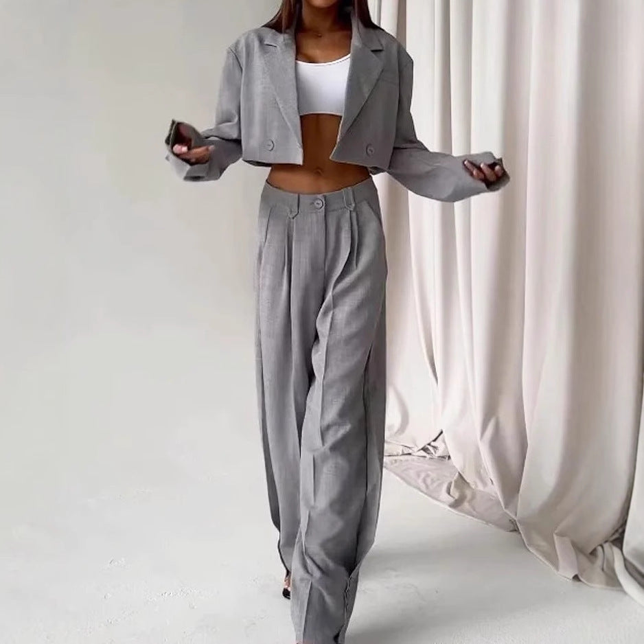 Artisio | Women Cropped Blazer Pants Set