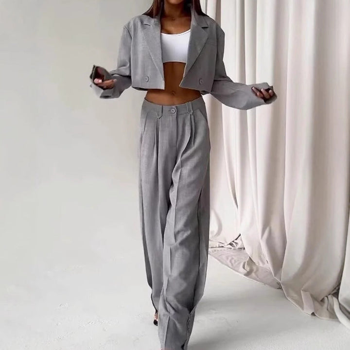 Artisio | Women Cropped Blazer Pants Set