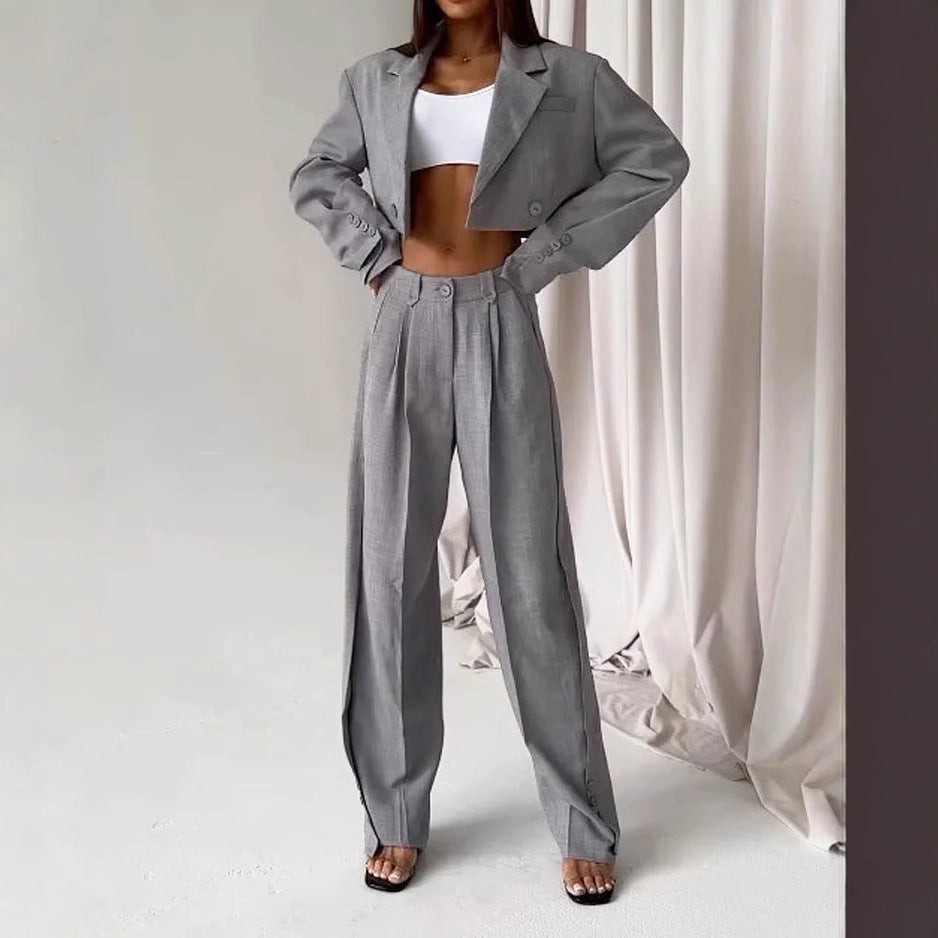 Artisio | Women Cropped Blazer Pants Set