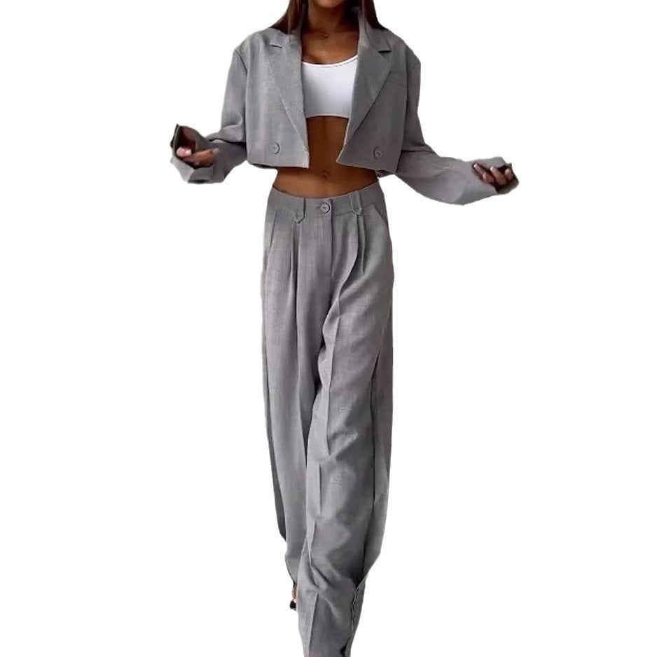 Artisio | Women Cropped Blazer Pants Set