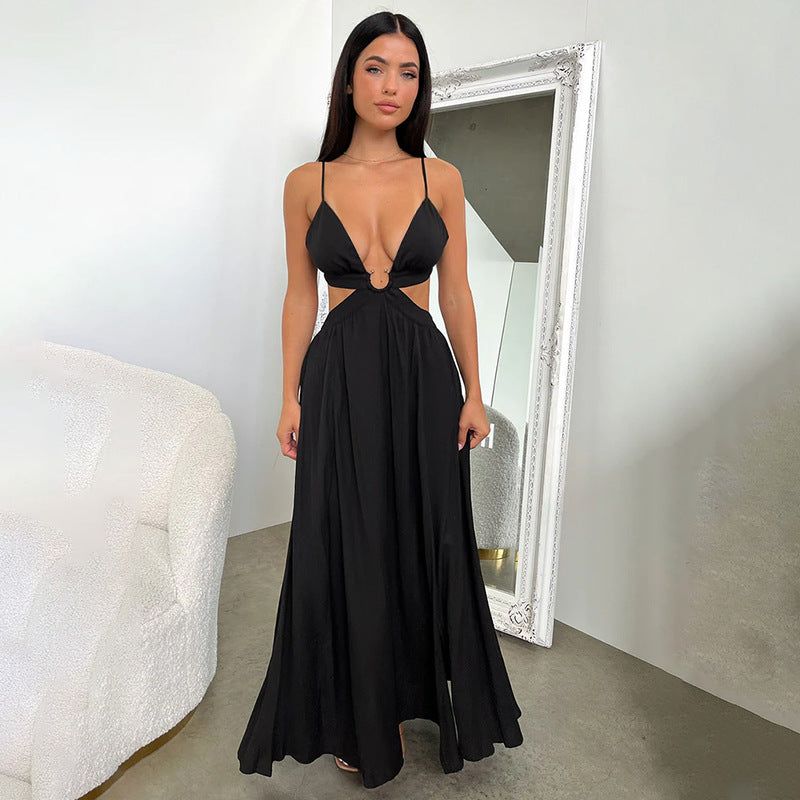 Artisio | Women Deep-V Flowing Dress