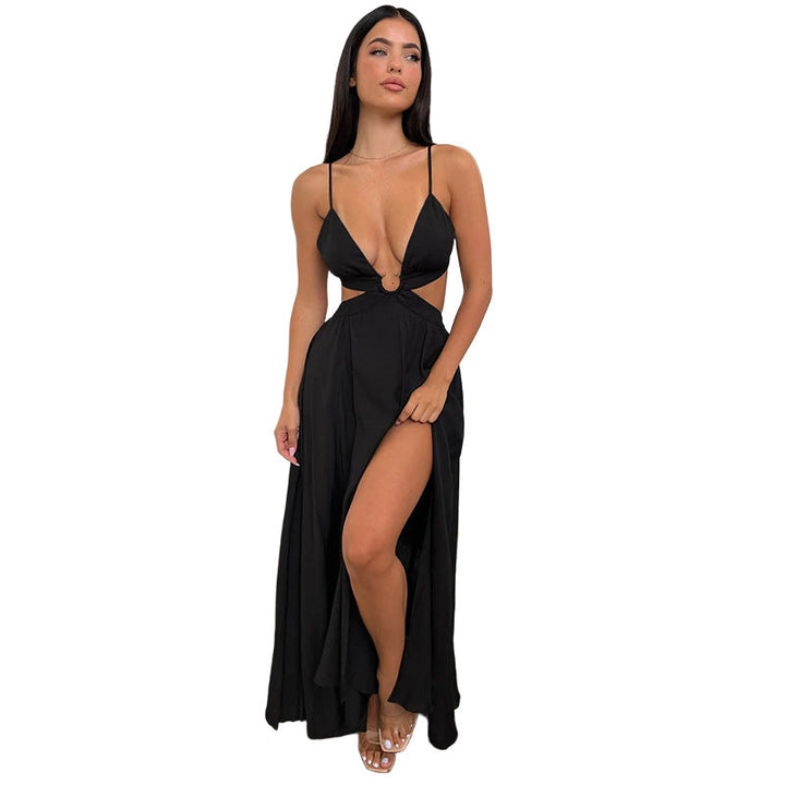 Artisio | Women Deep-V Flowing Dress
