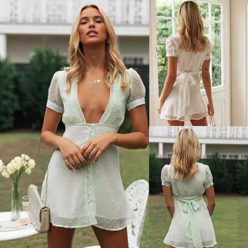 Artisio | Women Deep V Mini Dress