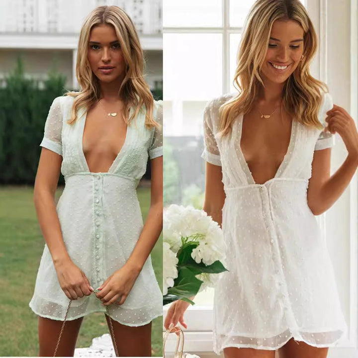 Artisio | Women Deep V Mini Dress