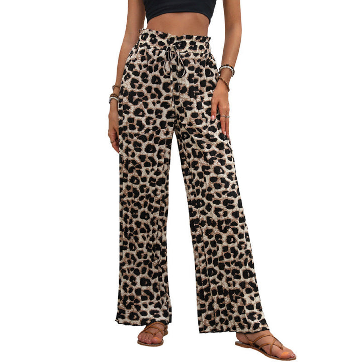 Artisio | Women Drawstring Leopard Pants