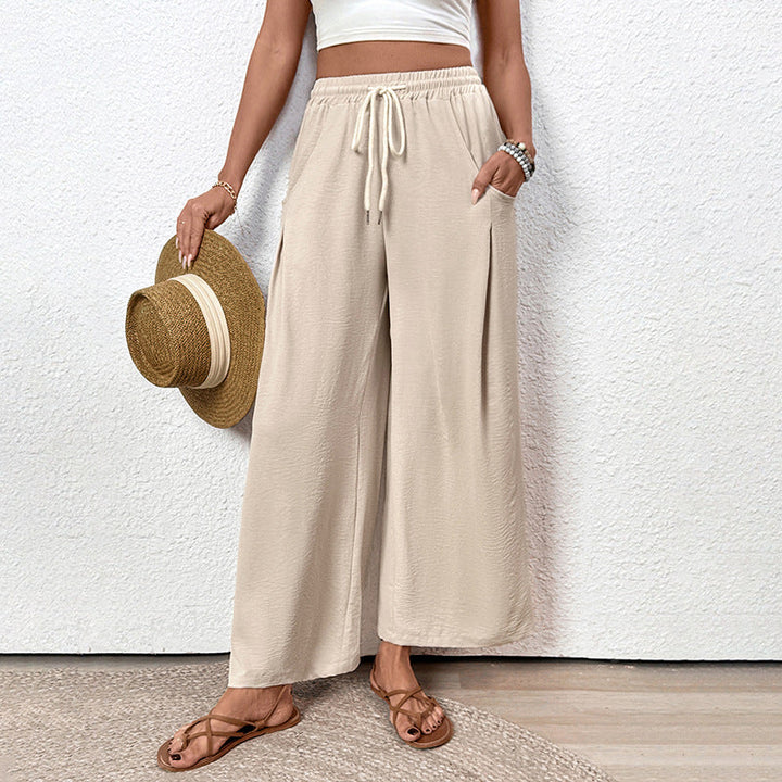 Artisio | Women Elastic Waist Wide Pants