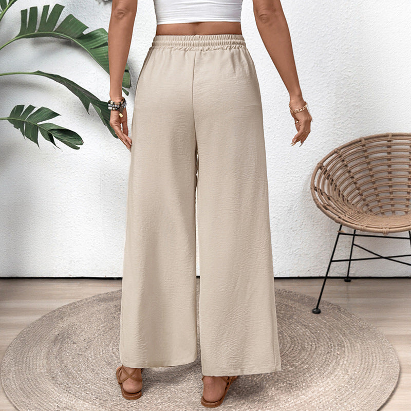 Artisio | Women Elastic Waist Wide Pants