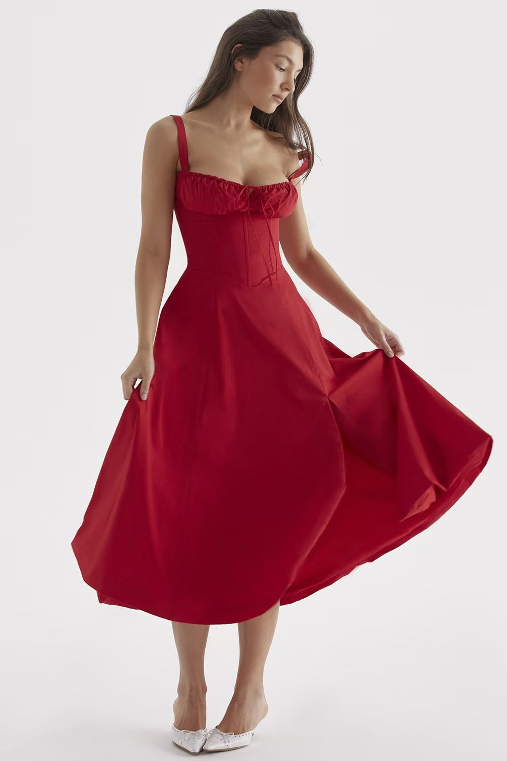 Artisio | Women Elegant Corset Midi Dress