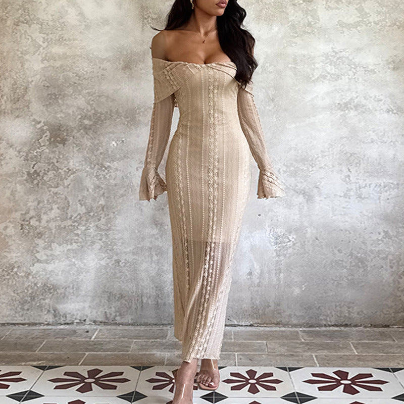 Artisio | Women Fitted Lace Maxi Dress