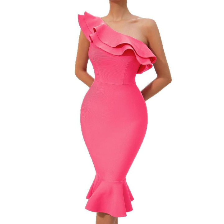 Artisio | Women Fitted Ruffle Hem Dress