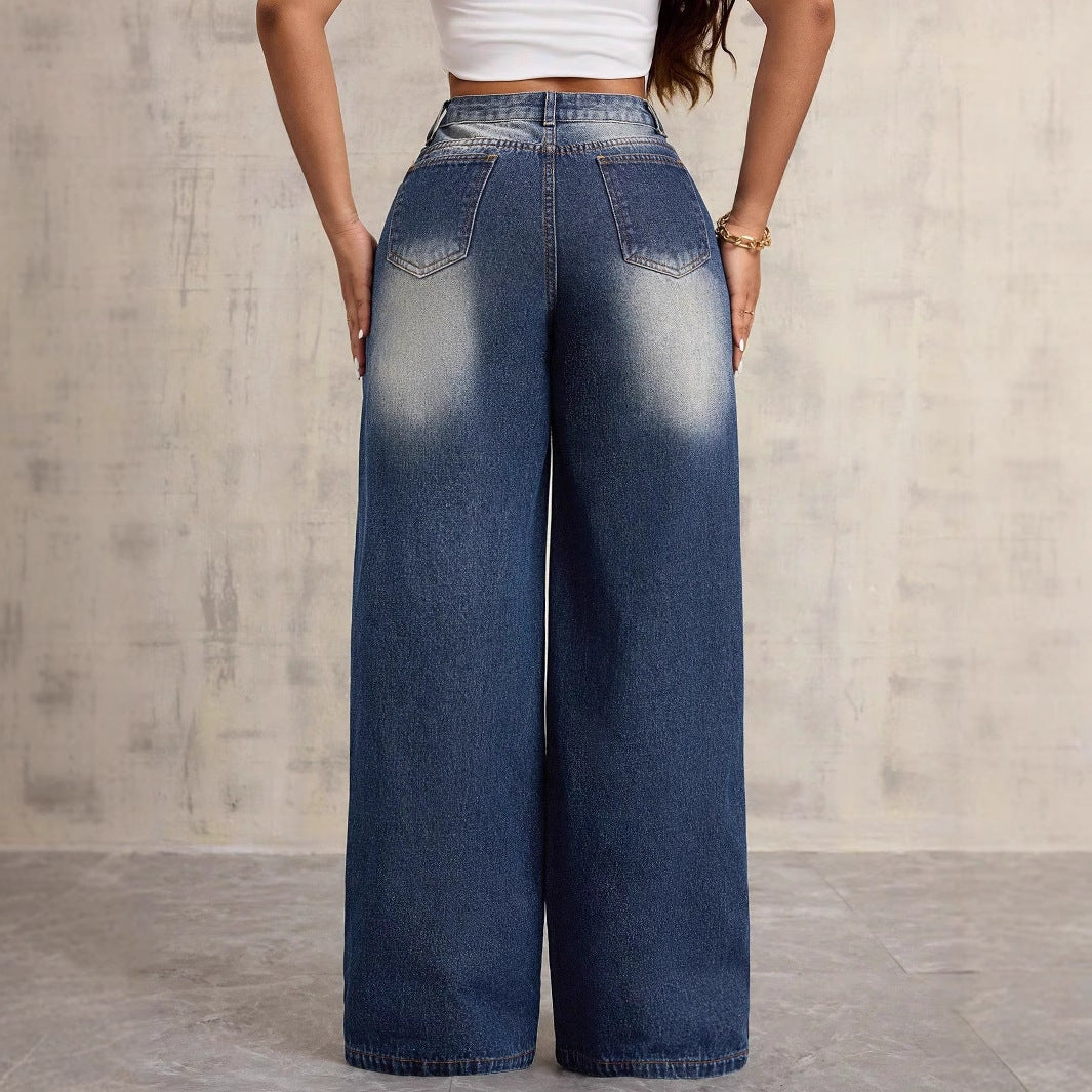 Artisio | Women Floral Accent Wide Jeans