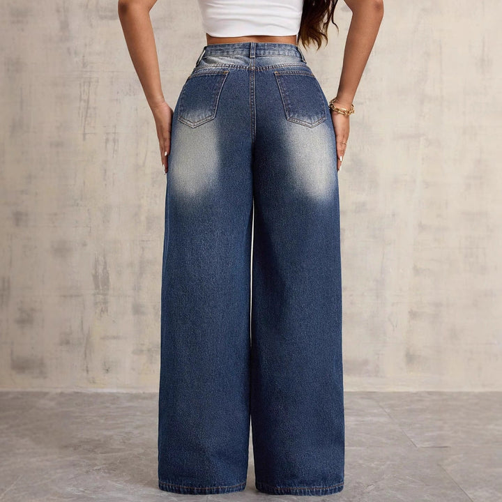 Artisio | Women Floral Accent Wide Jeans