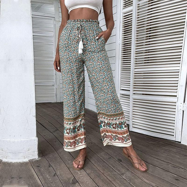 Artisio | Women Floral Border Pants