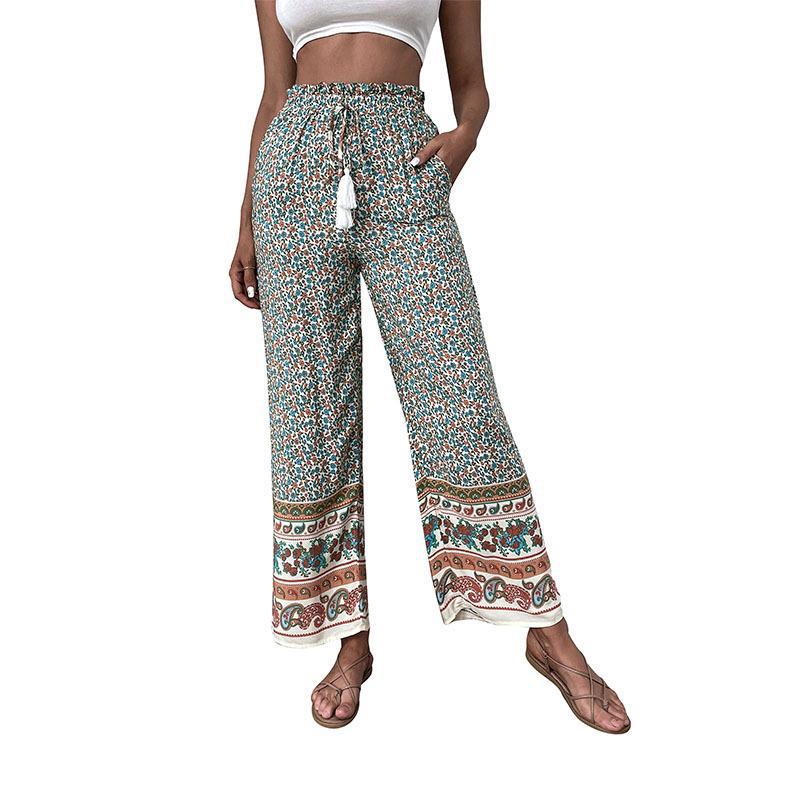 Artisio | Women Floral Border Pants