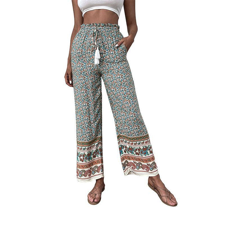 Artisio | Women Floral Border Pants