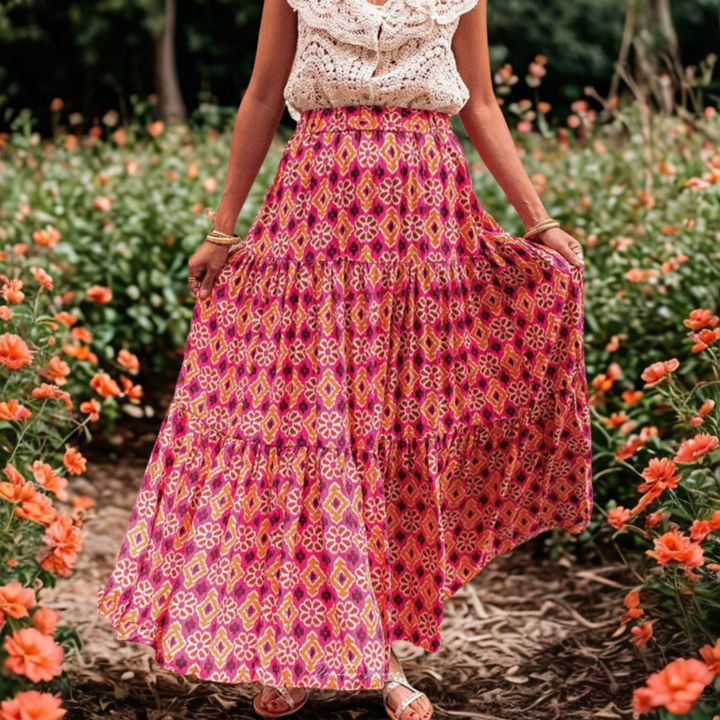 Artisio | Women Floral Flow Maxi Skirt