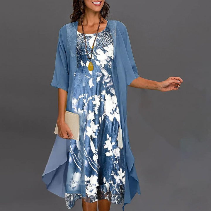 Artisio | Women Floral Overlay Dress Set
