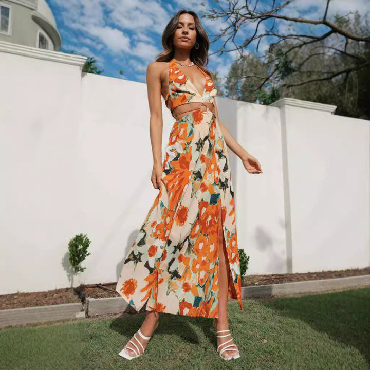 Artisio | Women Floral Ring Maxi Dress