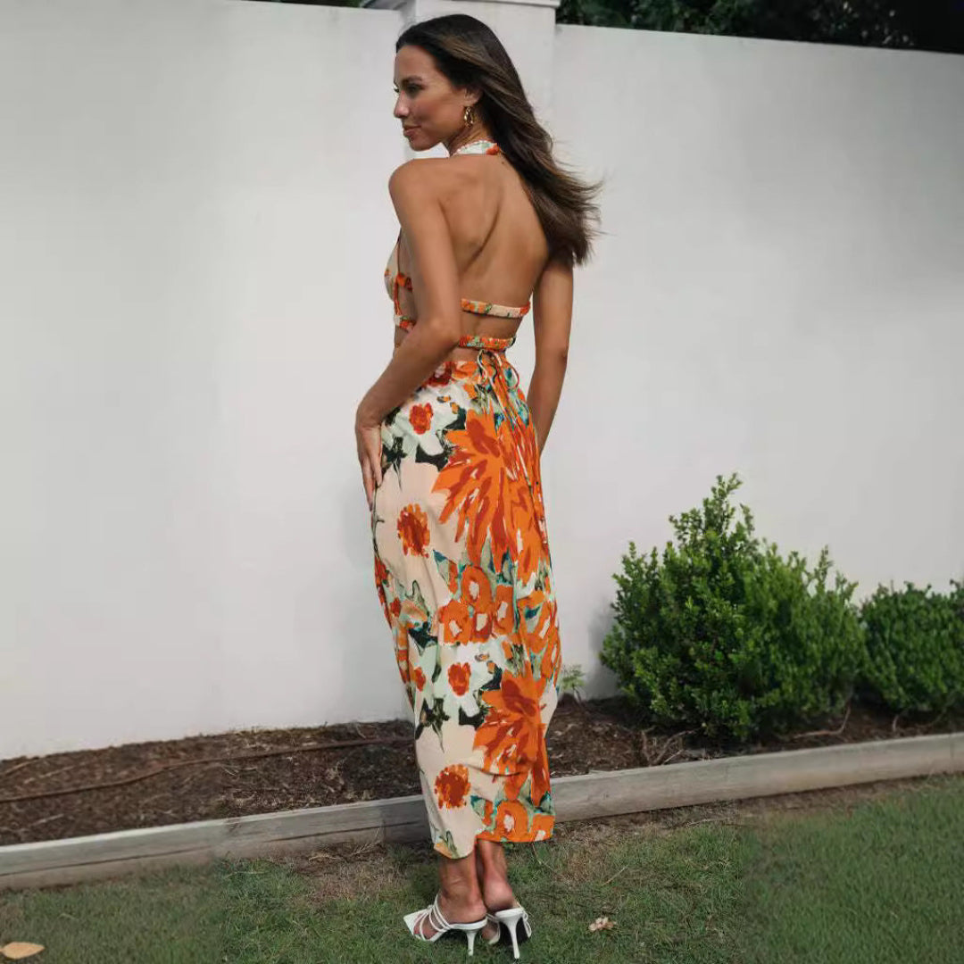 Artisio | Women Floral Ring Maxi Dress