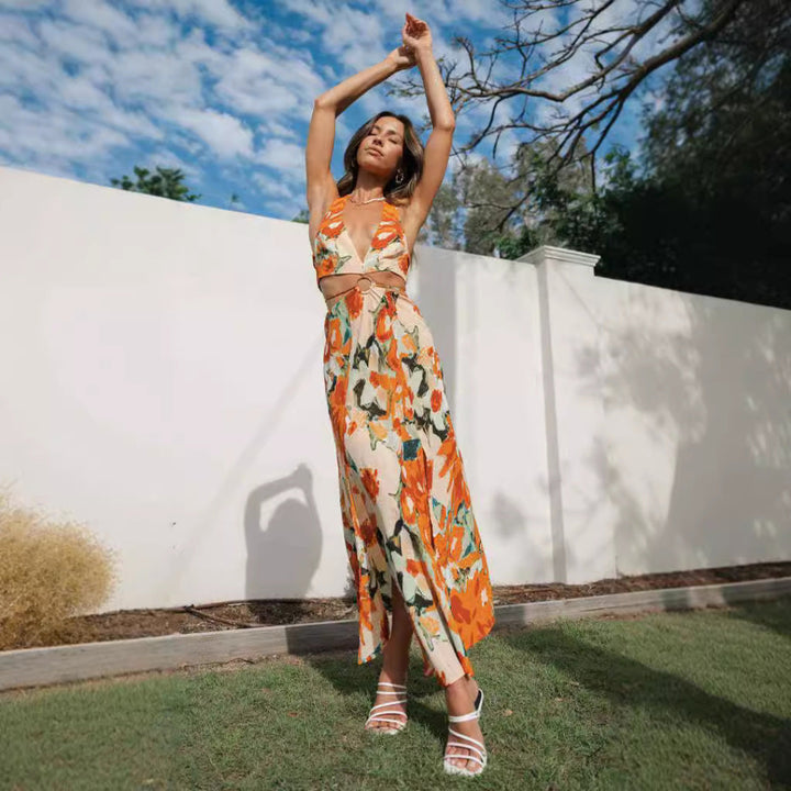 Artisio | Women Floral Ring Maxi Dress