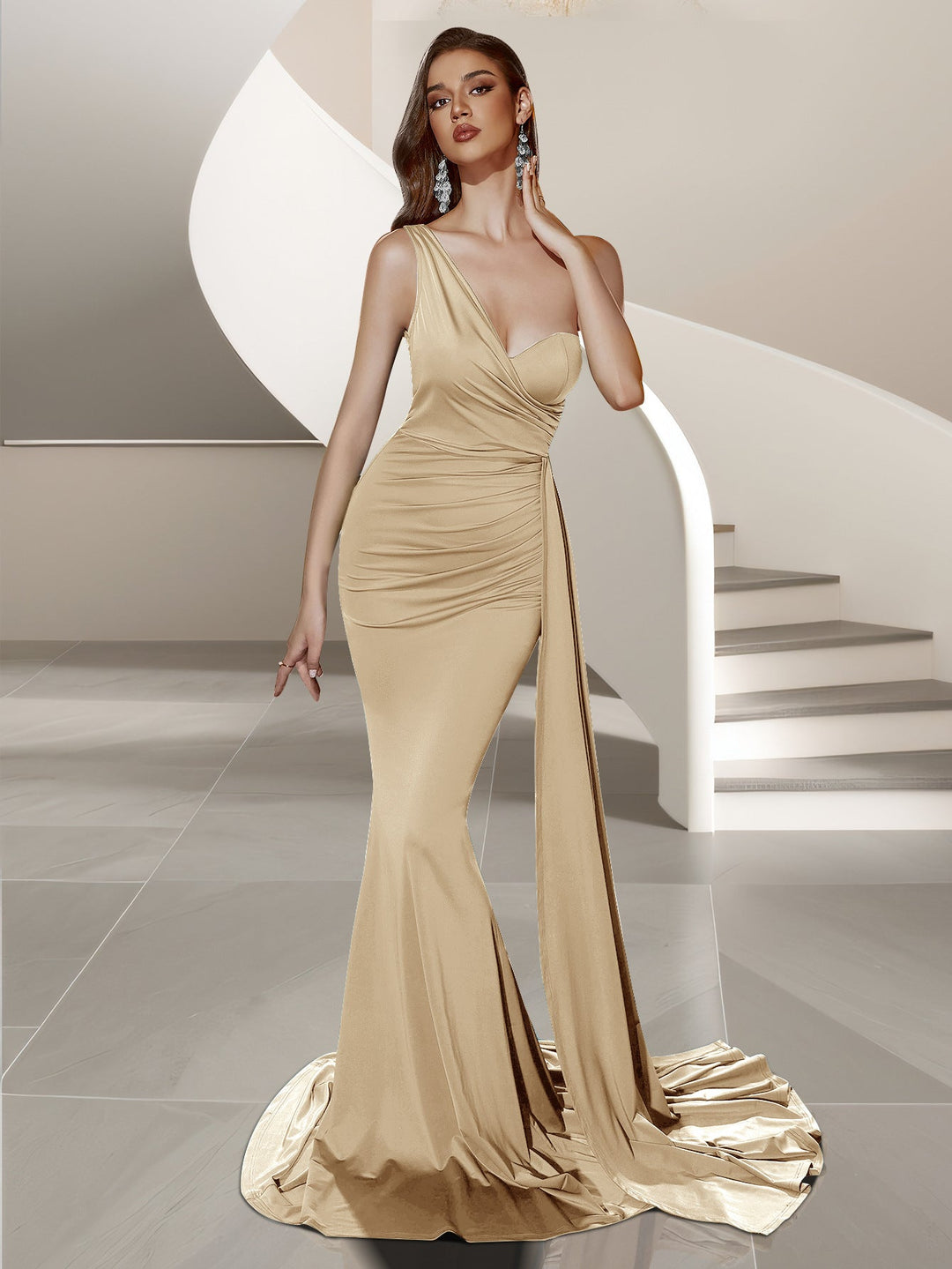 Artisio | Women Flowing Train Mermaid Dress