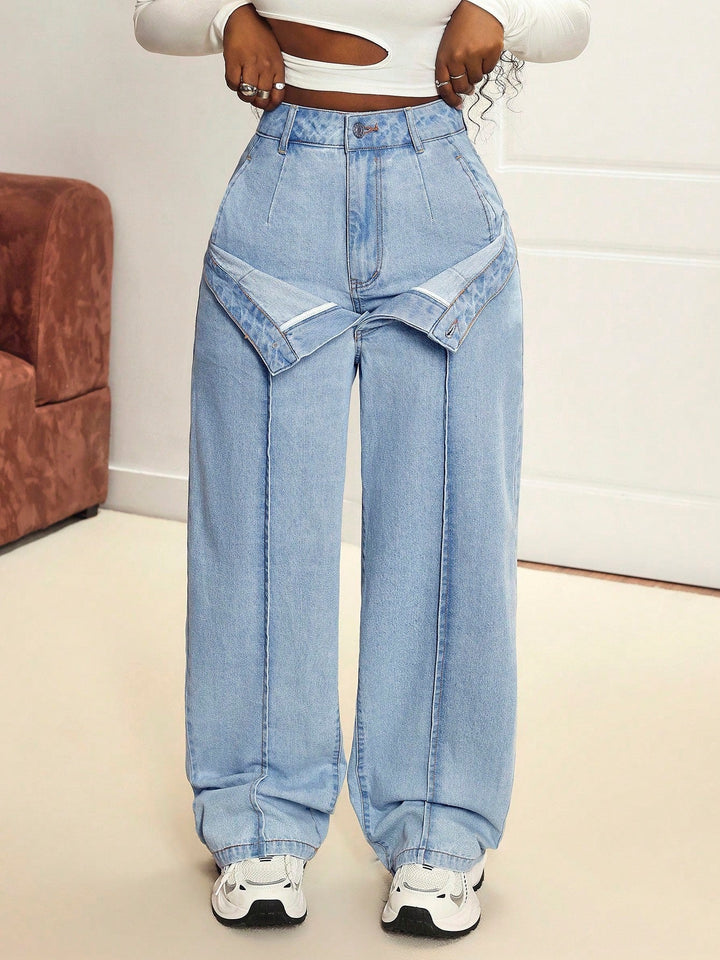 Artisio | Women Fold Over Waist Jeans