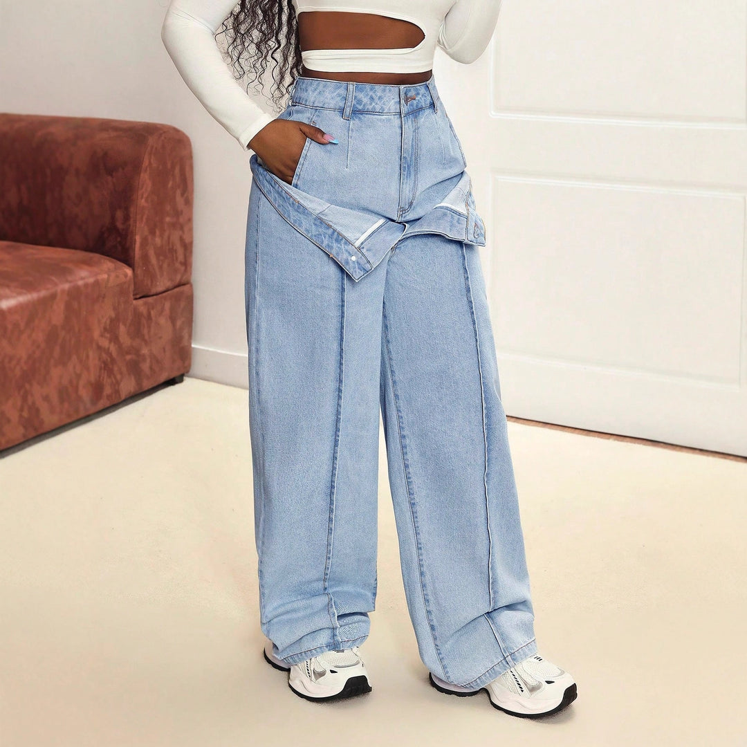 Artisio | Women Fold Over Waist Jeans