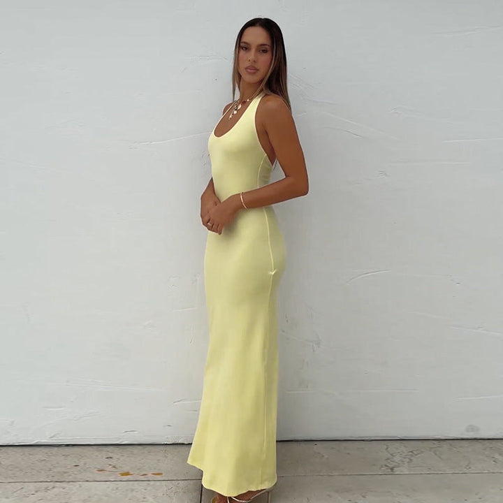 Artisio | Women Halter Bodycon Maxi Dress