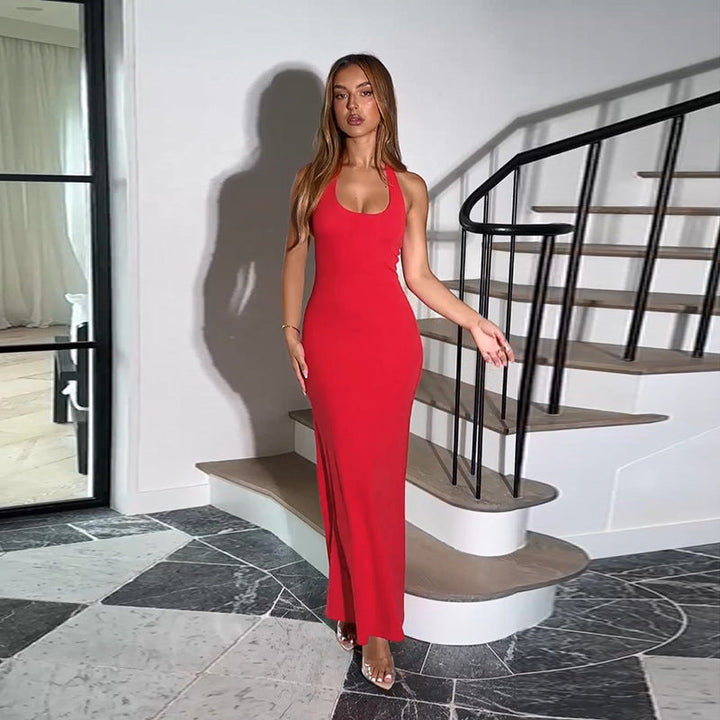 Artisio | Women Halter Bodycon Maxi Dress