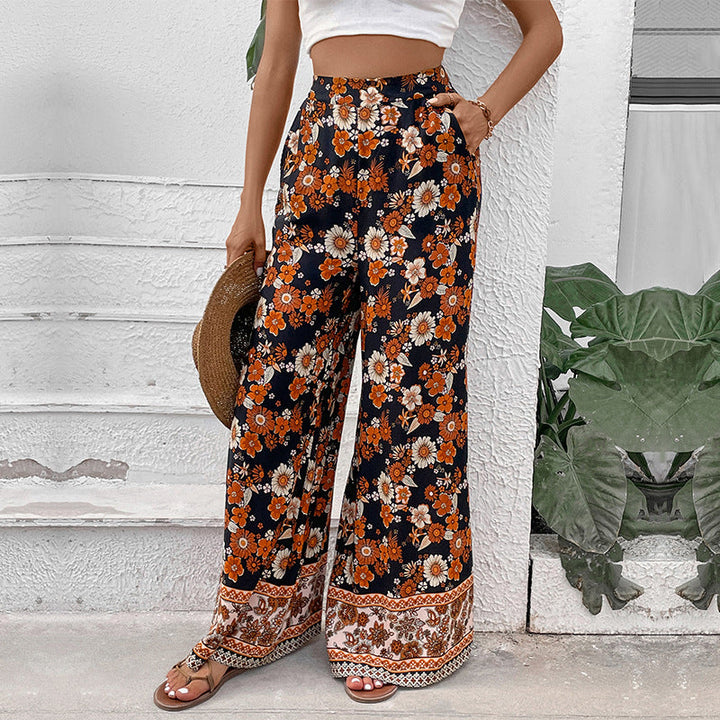 Artisio | Women High Waist Floral Pants