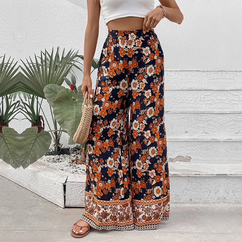 Artisio | Women High Waist Floral Pants