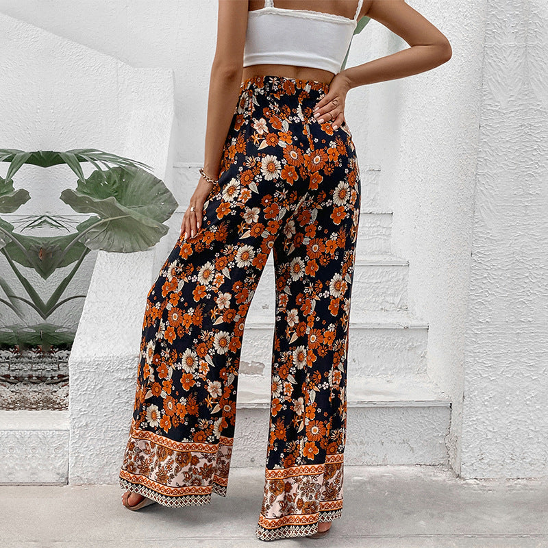 Artisio | Women High Waist Floral Pants